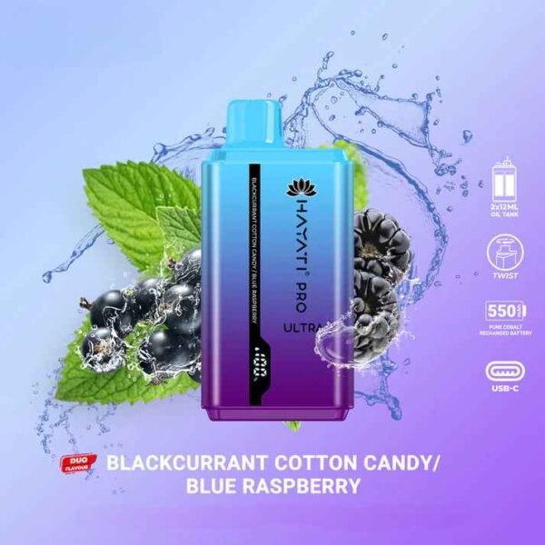 Hayati Pro Ultra Blackcurrant Cotton Candy / Blue Raspberry 15000 Puffs