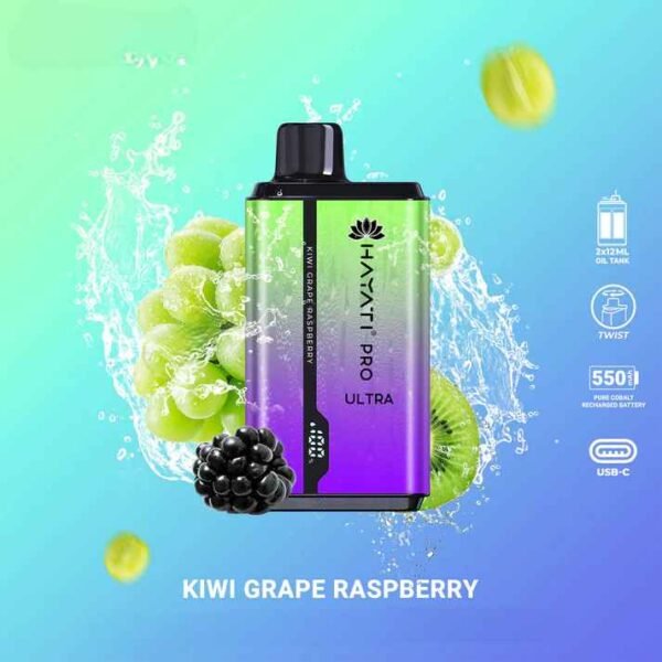 Hayati Pro Ultra Kiwi Grape Raspberry 15000 Puffs
